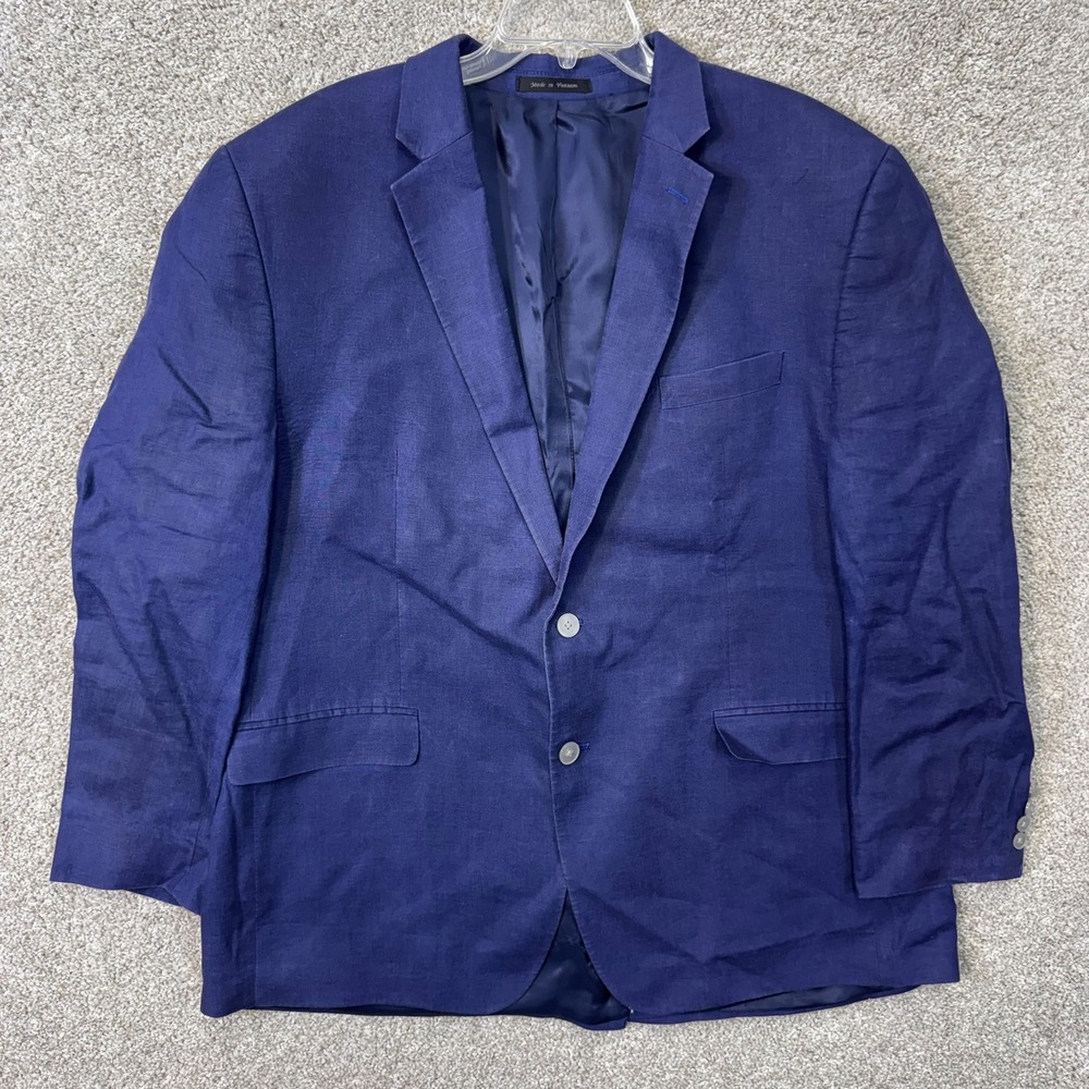 Lauren Ralph Lauren Linen Blazer Mens 42R Blue Sport Coat EUC